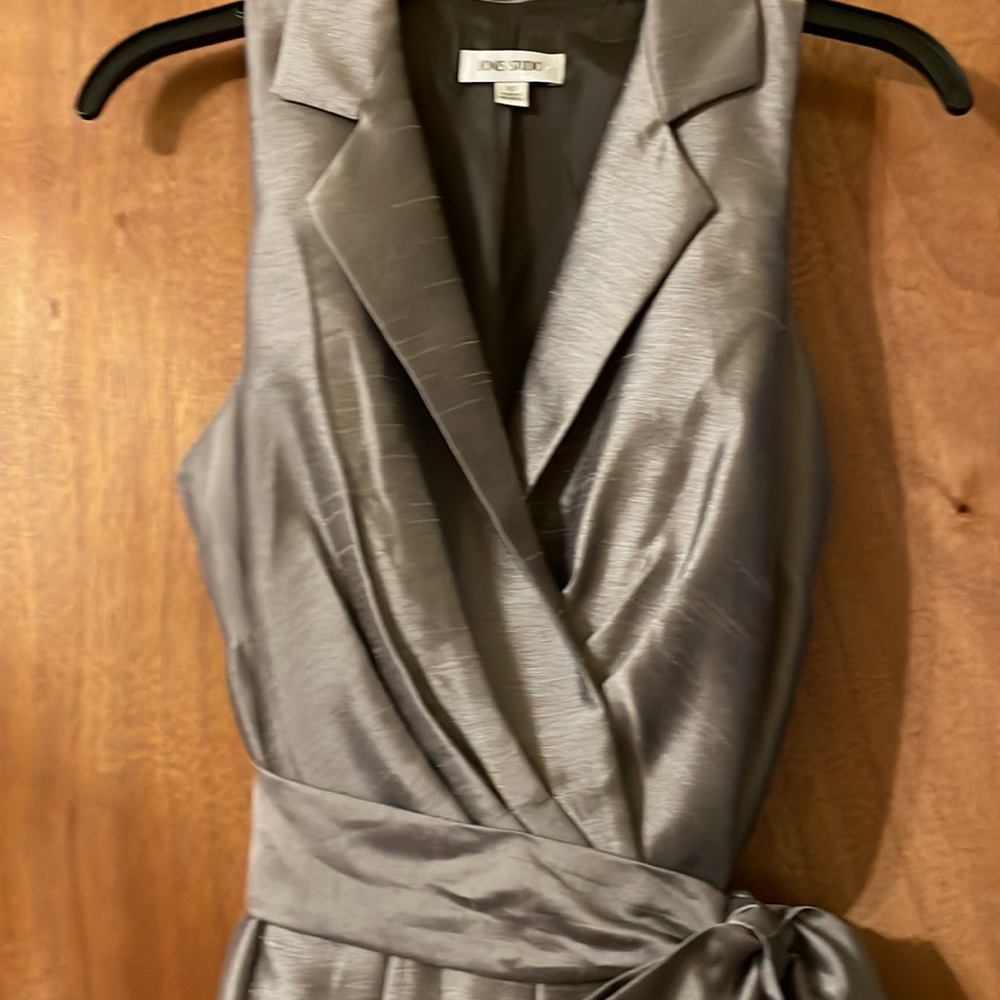 Jones Studio business classy AND glamorous A line sleeveless dress w/ belt (mlb) - Picture 2 of 10